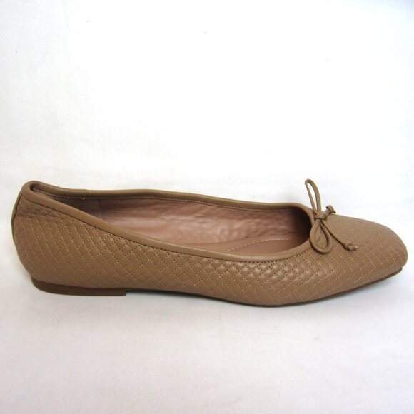 Nordstrom NEW NWOB Size 12 Square Toe Flat Leather Shoes Tan Nude Beige Womens - Picture 5 of 13